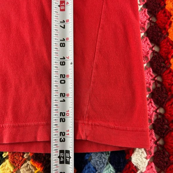 Vintage 90s Basically Nordstrom Blank Cherry Pocket Tee Soft Solid - Picture 7 of 9